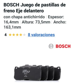 Pastillas de Freno BMW Bosch
