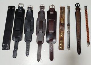 Lote Pulseras Cuero y Metal