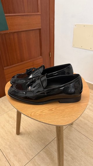 Mocasines Zara charol negros talla 44