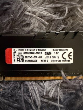 2x 8GB RAM HyperX Fury DDR4 3200MHz