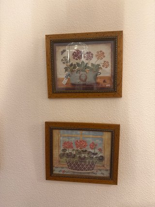 Pack 4 cuadros florales marcos madera