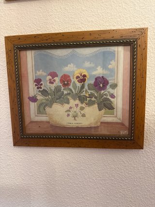 Pack 4 cuadros florales marcos madera