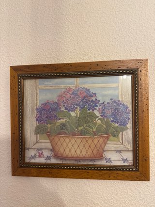 Pack 4 cuadros florales marcos madera