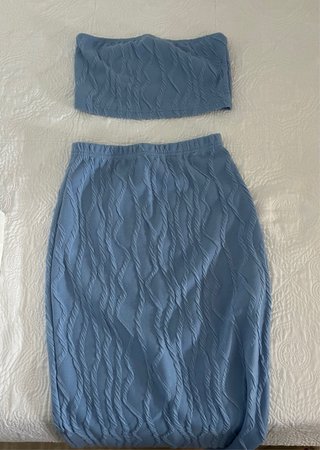 Conjunto falda y top azul