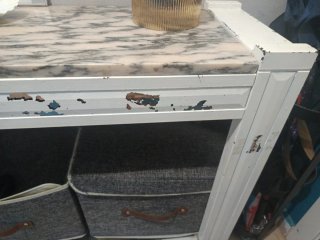 Mueble recibidor mármol y cristal