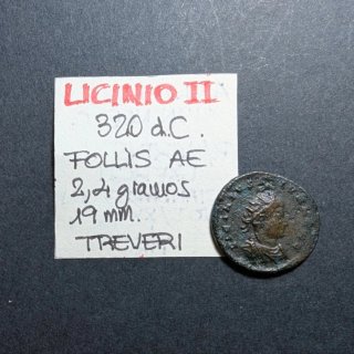 Moneda romana Licinio II 320 d.C. Treveri