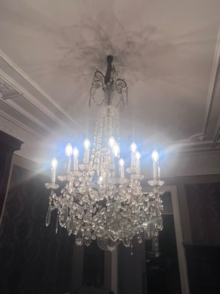 Lámpara de techo de cristal antigua