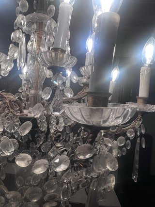 Lámpara de techo de cristal antigua
