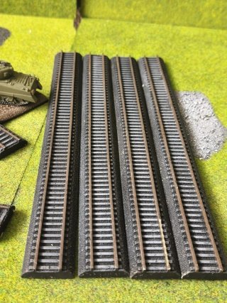 Cruce y vías tren Flames of War escenografía