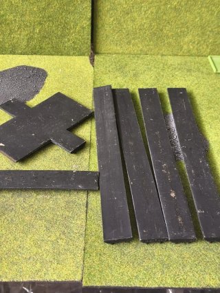 Cruce y vías tren Flames of War escenografía