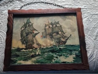 Cuadro Vintage Barcos en Batalla