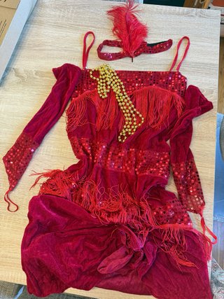 Disfraz Charleston Mujer Talla M Rojo
