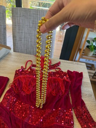 Disfraz Charleston Mujer Talla M Rojo