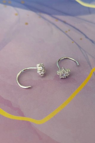Pendientes de Plata con Circonitas Estrella