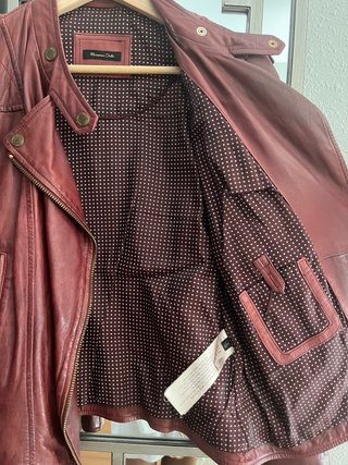 Cazadora Piel Burdeos Massimo Dutti