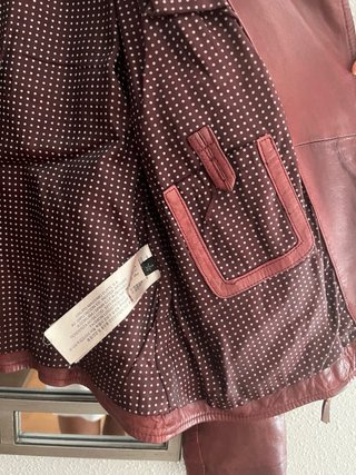 Cazadora Piel Burdeos Massimo Dutti