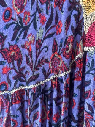 Vestido largo Zara estampado floral Detalle piedra