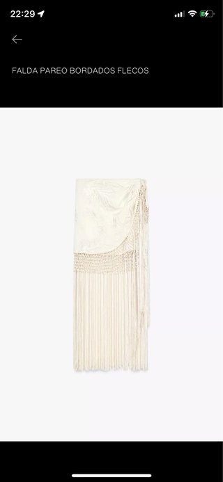 Falda Zara flecos talla única