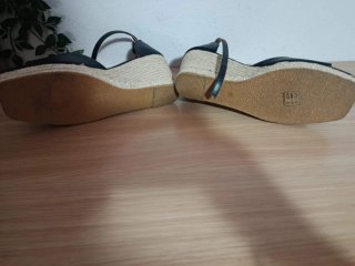 Esparteñas cuña negras y beige