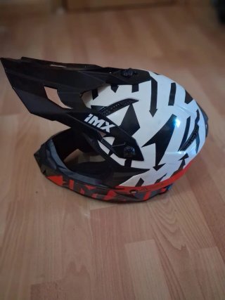 Casco de moto IMX blanco y negro