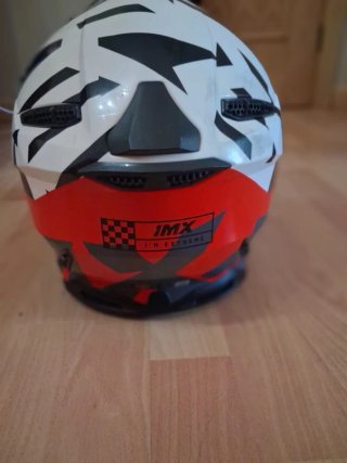 Casco de moto IMX blanco y negro