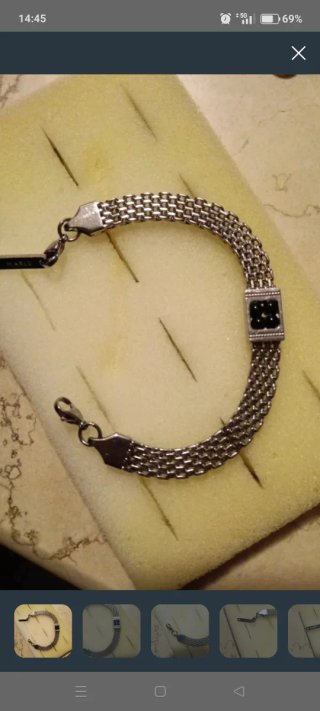 Bracciale in acciaio con inserti neri