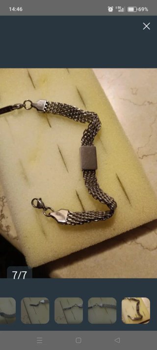 Bracciale in acciaio con inserti neri