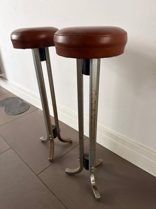 2 Butacas Vintage Piel y Metal