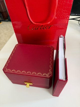 Reloj de pulsera Cartier Santos Negro y Plateado