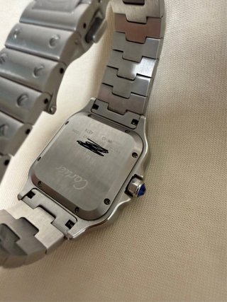 Reloj de pulsera Cartier Santos Negro y Plateado