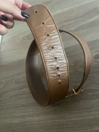 Cinturón Loewe Piel Marrón Hebilla Dorada Talla 75