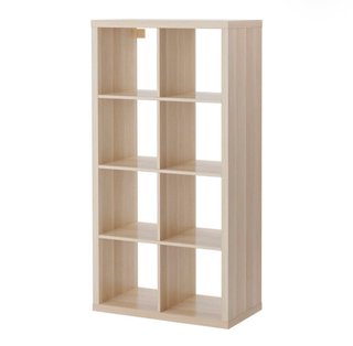 Estantería Kallax 77x147 Roble con 6 cubos negros