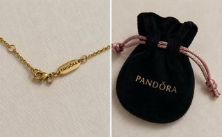 Collar Pandora Baño Oro Corazón Circonita