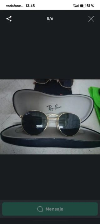 Gafas Ray-Ban Redondas Doradas y Negras
