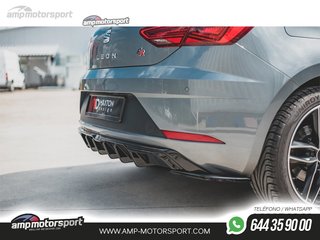 DIFUSOR TRASERO SEAT LEON 5F 2017-2020 NEGRO BRILLO
