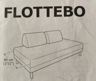 Sofá Cama IKEA Flottebo 90x200 cm Beige