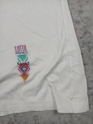 Polo Lotto Vintage Grafica 90s Bianco