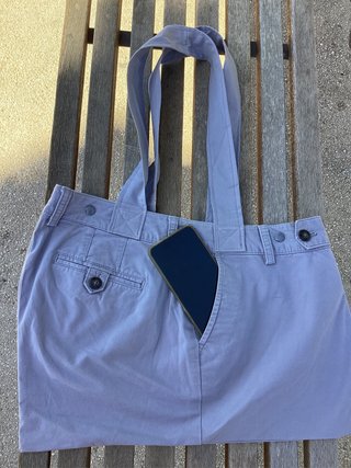 Bolso de tela vaquera hecho a mano
