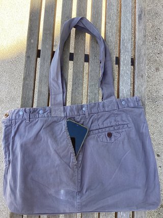 Bolso de tela vaquera hecho a mano