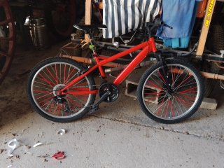 Bicicleta Roja con Rines Rojos