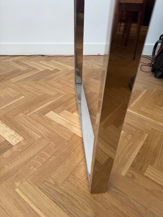 Mesa cristal patas acero