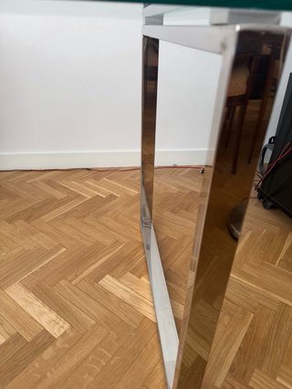 Mesa cristal patas acero