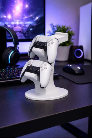 Supporto Doppio Controller PS5 + Porta Cuffie