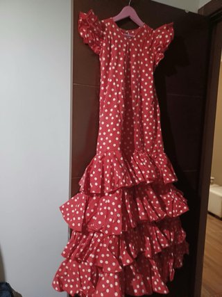 Vestido Flamenca Lunares Rojo y Blanco