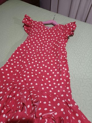 Vestido Flamenca Lunares Rojo y Blanco