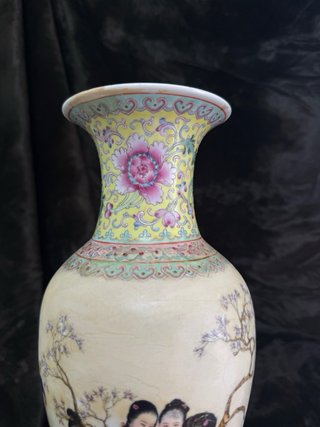 Jarrón chino antiguo decorado