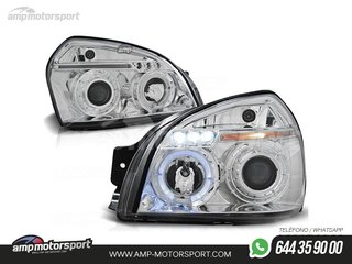FAROS DELANTEROS OJOS DE ANGEL PARA HYUNDAI TUCSON