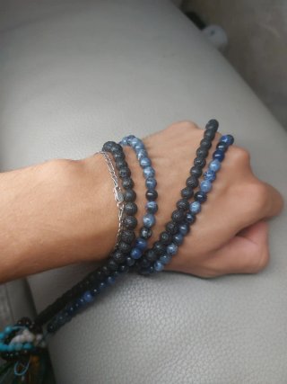 Set pietre naturali vere 6mm sodalite, granato...