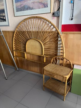 Testiera e comodino in bambù