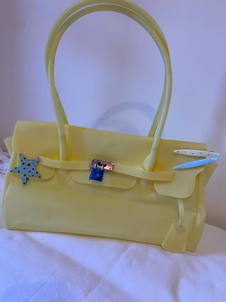 Borsa Jelly Gialla Nuova con accessori